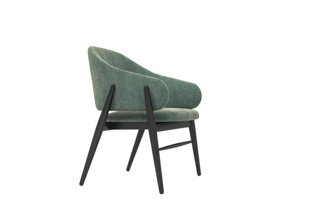 istock Green color chair isolated. A designer interior object on white background. With clipping path. 1582957599