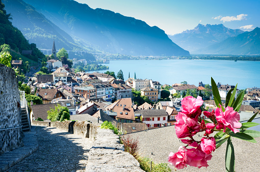 View at old town of Montreux, Switzerland