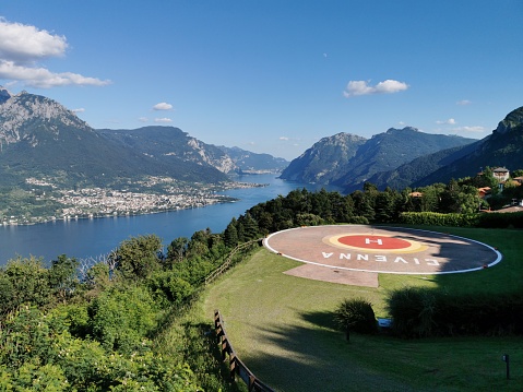 Panoramic view from Civenna to Como lake, Lombardy, Italy