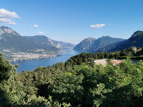 Panoramic view from Civenna to Como lake, Lombardy, Italy