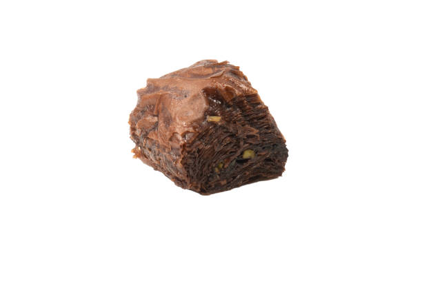 istock Turkish chocolate baklava isolated on white background. 1582973945