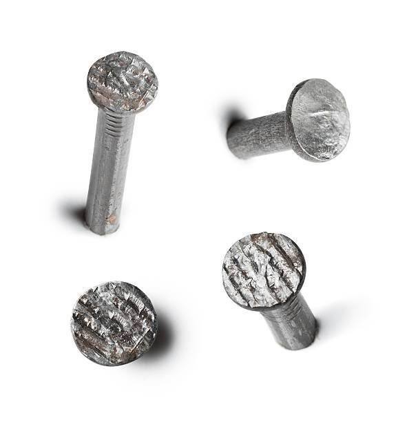 metal nail head set isolated on white