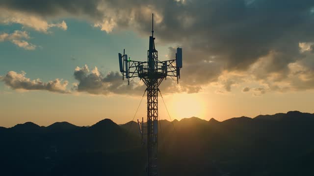 5G, 4G Cell phone network on top of mountain