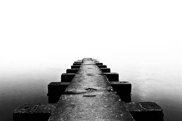 istock Pier on Lake in Black and White 158299753