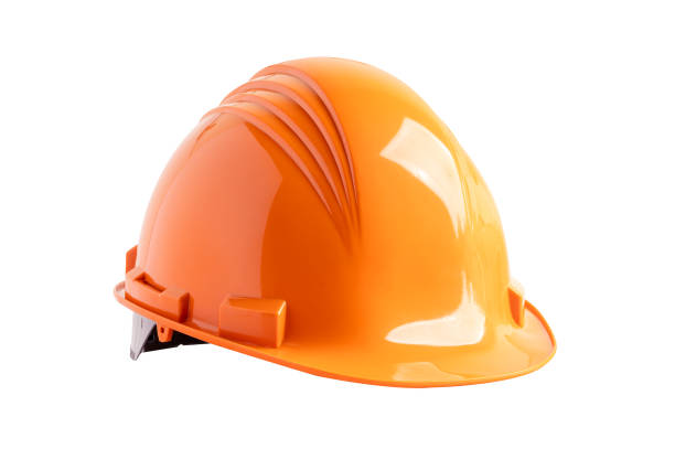 istock Safety first hard helmet hat isolated on white background with clipping path. 1583001827