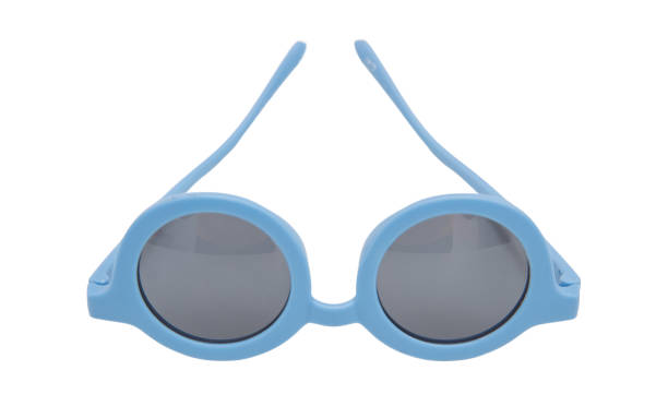 istock Sunglasses isolated on white background, children pastel blue round frame eyeglasses, 1583007986