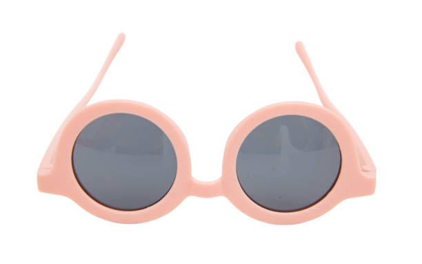 istock Sunglasses isolated on white background, children pastel pink round frame eyeglasses, 1583008021