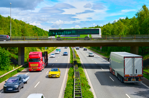 End of traffic jam on German highway