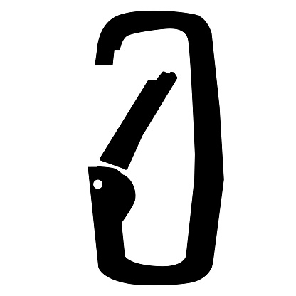 Carabiner icon. Safety hook sign. Carabiner hook symbol. flat style.