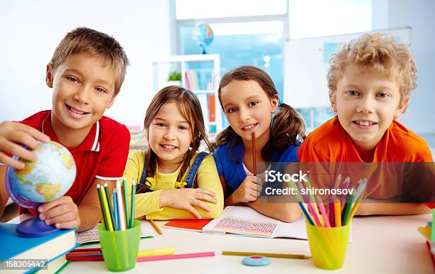 Group Of Pupils Stock Photo - Download Image Now - Beautiful People, Boys, Child