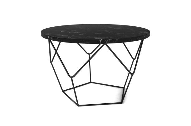 istock Blackmarble coffee table isolated on white background. Furniture series 1583055847