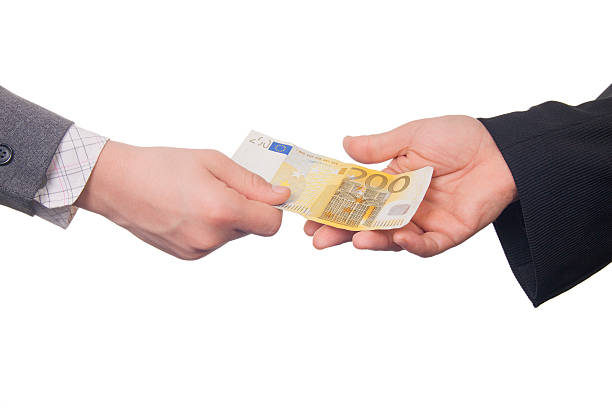 istock Giving Two Hundred Euro Banknote (isolated) 158306406