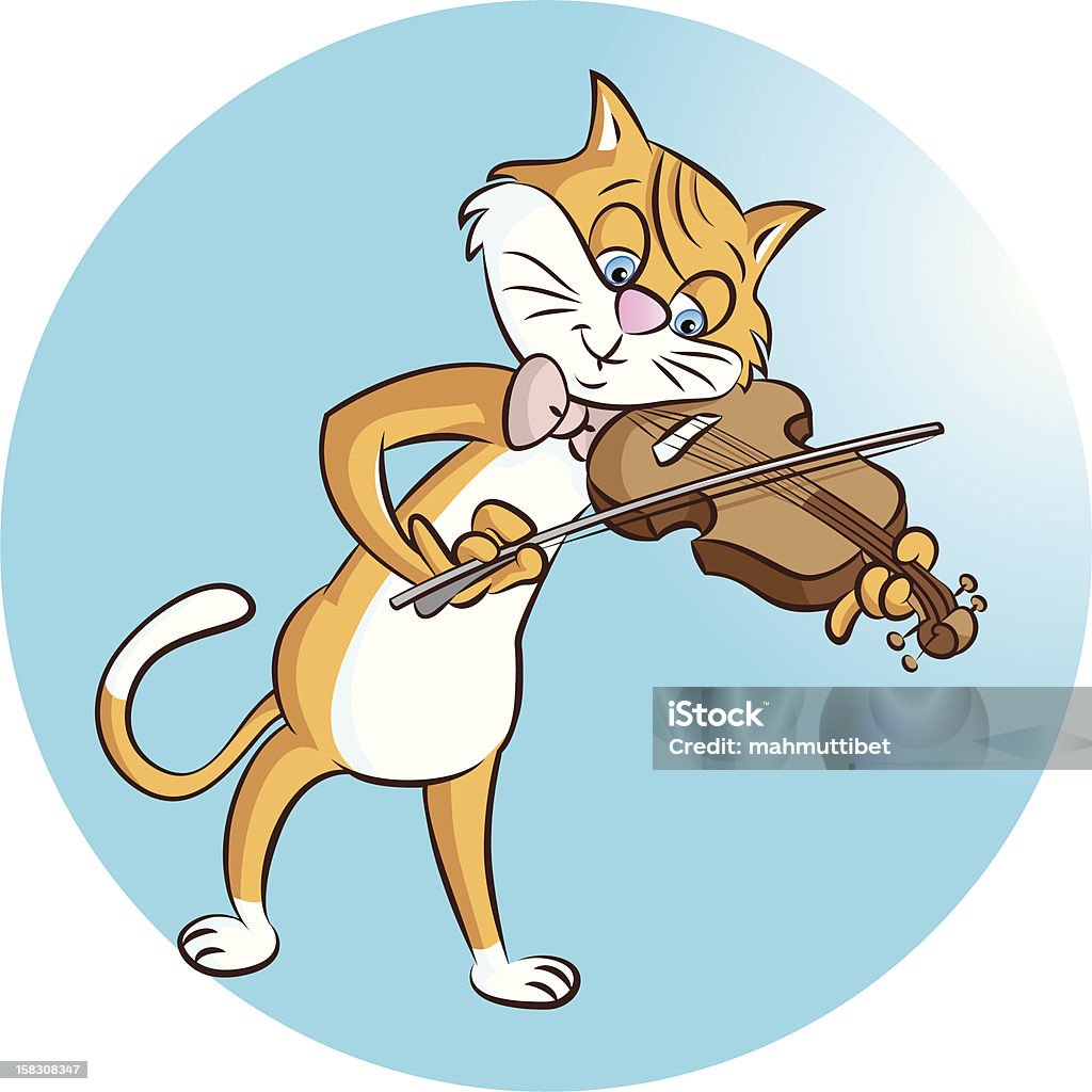 fiddler vector illustration of a cat playing violin Cartoon stock vector
