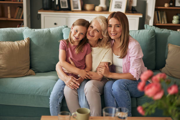 istock Three female generation portrait at home 1583100997