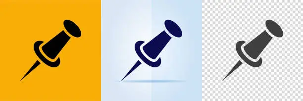 Vector illustration of Pushpins icon set.
