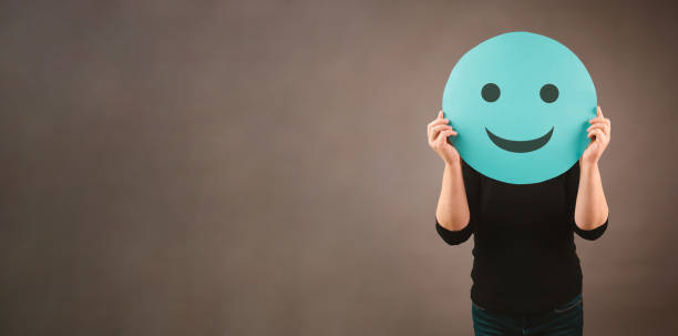istock Head with a happy smiling face, mental health concept, positive thinking mind, support and evaluation 1583128842