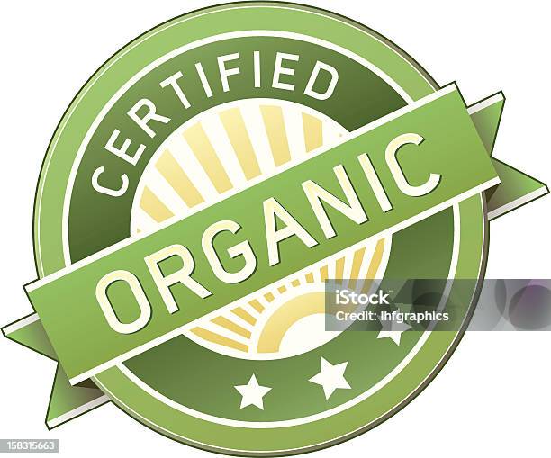 Certifiés Bio Alimentaire Ou Autocollant Étiquette Vecteurs libres de droits et plus d'images vectorielles de Certificat - Certificat, Produit bio, Affaires