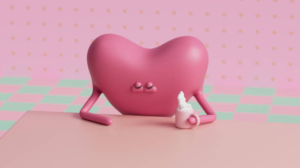 istock Cartoon heart. Attack disease. Valentine's Day. 3d render, 3d illustration. 1583158136