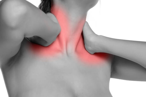istock woman massaging her sore neck 1583163664