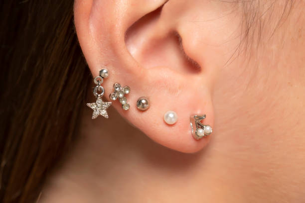 istock ear piercings photos.Helix piercing.Ear rings. 1583171878