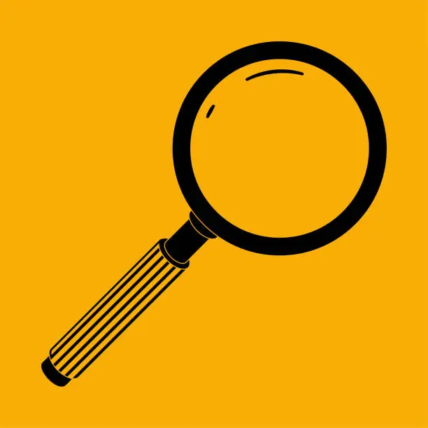 Vector illustration of Magnifying glass icon.