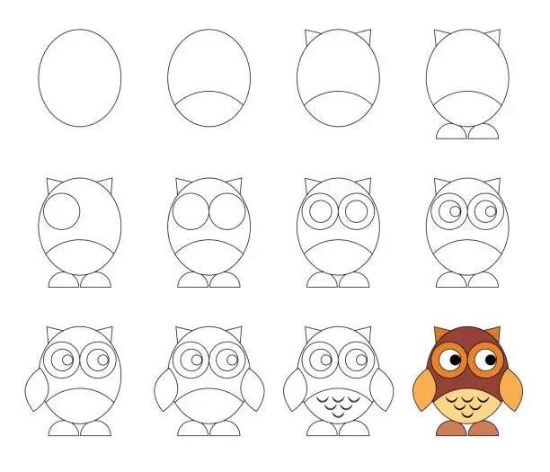 免费how to draw an owl矢量图和图形 | FreeImages