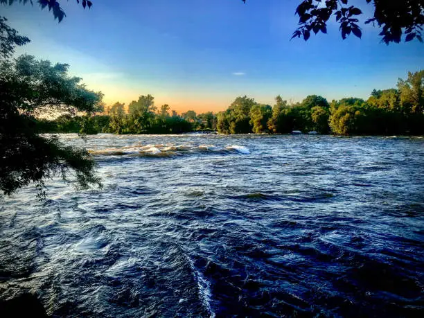Photo of Rapids on river during sunset
