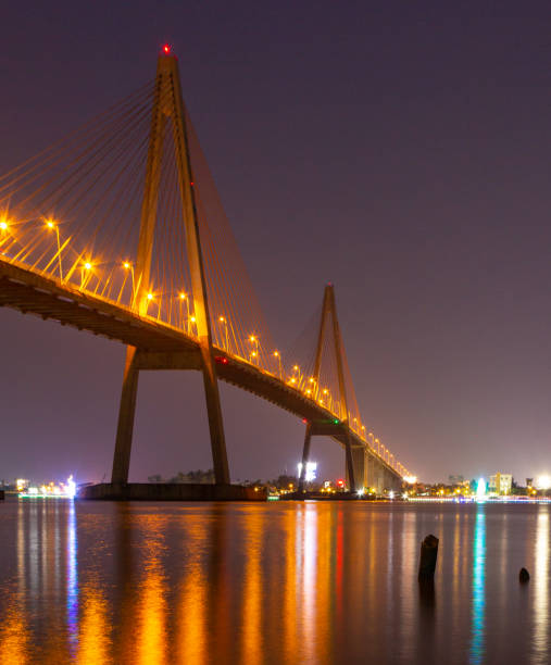 istock Rach Mieu cable-stayed bridge at night, Tien Giang province 1583206845