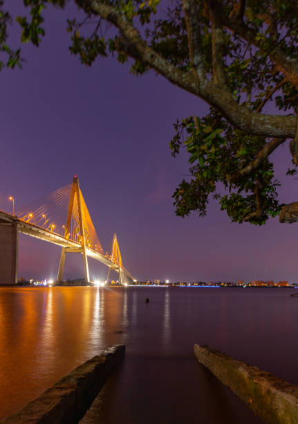 istock Rach Mieu cable-stayed bridge at night, Tien Giang province, Mekong Delta. 1583207394