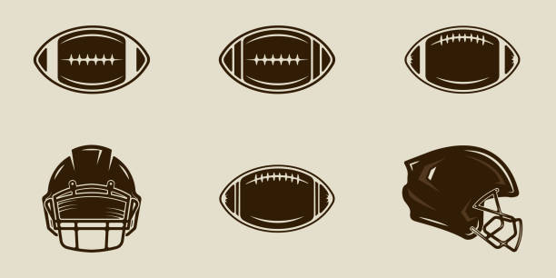 set of isolated american football icon   vector illustration template graphic design. bundle collection of various sport sign or symbol for club or league tournament set of isolated american football icon   vector illustration template graphic design. bundle collection of various sport sign or symbol for club or league tournament competition group stock illustrations