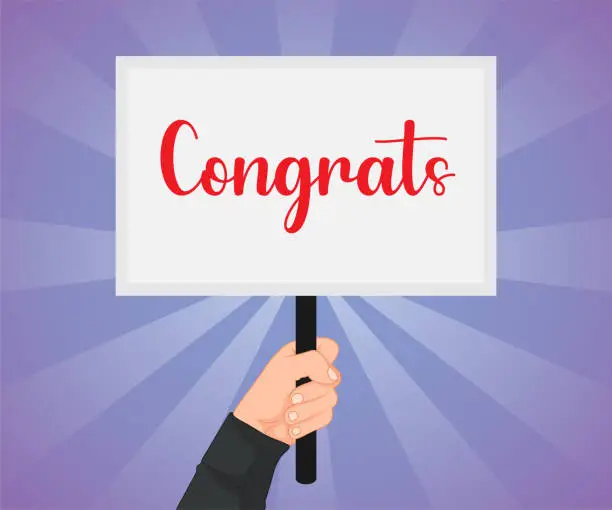 Vector illustration of Congratulation panel