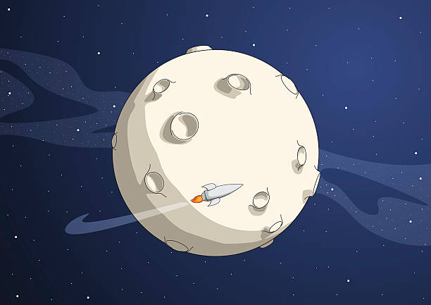 illustrazioni stock, clip art, cartoni animati e icone di tendenza di lonely planet - cratere meteoritico