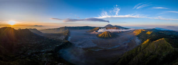 istock Panorama of Bromo volcano at sunrise, East Java, Surabuya, Indonesia 1583255114