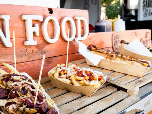 istock Hamburger food truck. 1583260776