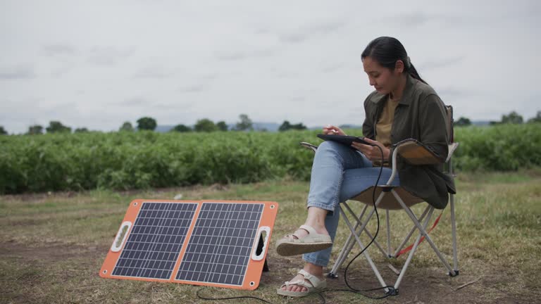 Portable solar panel for outdoors camping