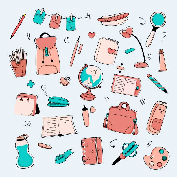 Vector illustration of School supplies