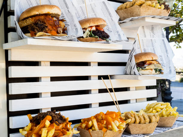 istock Hamburger food truck. 1583260908