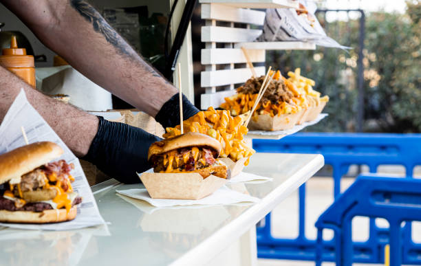 Hamburger food truck.