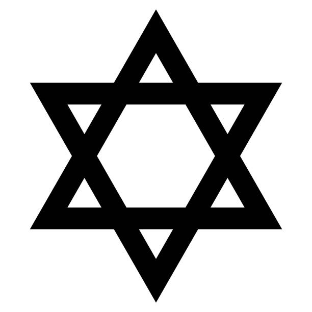 Judaism, Star of David vector logo Star of David - symbol of Judaism flat icon for apps and websites star of david logo stock illustrations