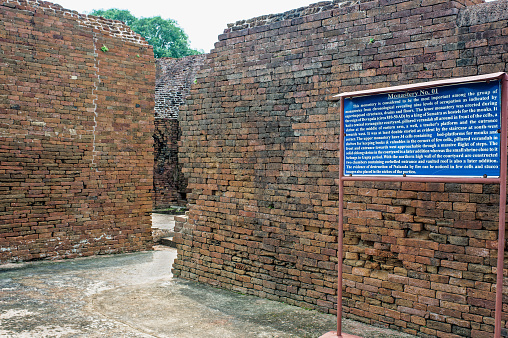 08 26 2008 Vintage ruins of Nalanda Mahavihara Mahavihara, 5th-century CE.at UNESCO world heritage site Nalanda, Bihar India Asia.