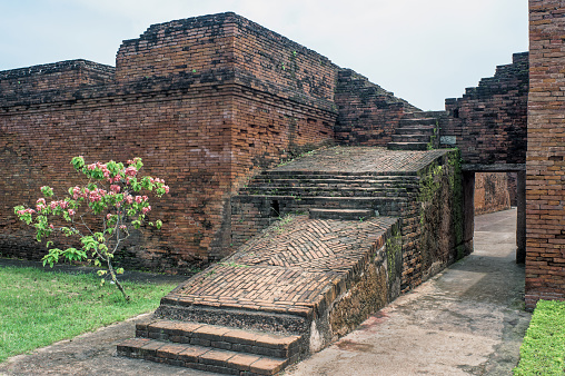 08 26 2008 Vintage ruins of Nalanda Mahavihara Mahavihara, 5th-century CE.at UNESCO world heritage site Nalanda, Bihar India Asia.