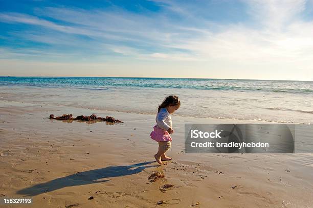 Baby Girl Walks Along A Beautiful Beach Stock Photo - Download Image Now - 12-17 Months, 12-23 Months, Adventure