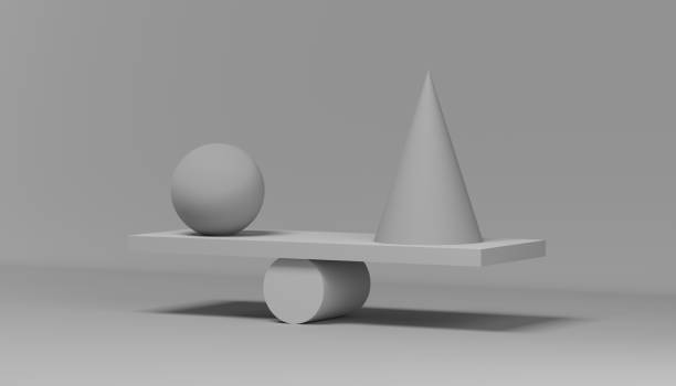 istock 3d visualization of balancing geometric shapes on a gray background 1583307671