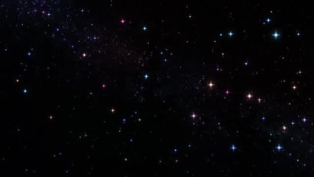 Colorful stars. Loopable. Night sky with bkinking stars.