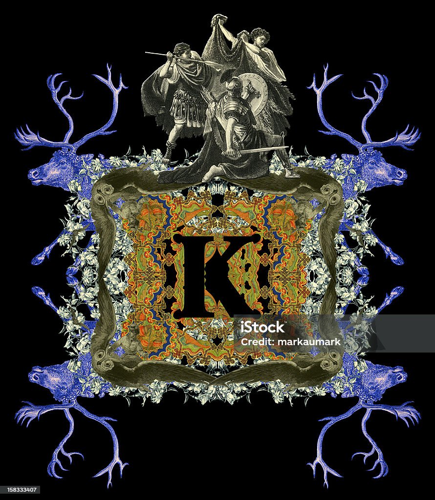 Lettera K. - Illustrazione stock royalty-free di Acciaio