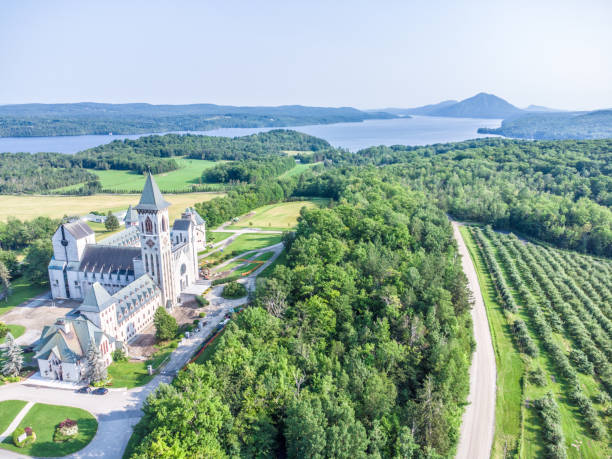 istock Aerial view of St. Benoit du lac Abbey 1583352136