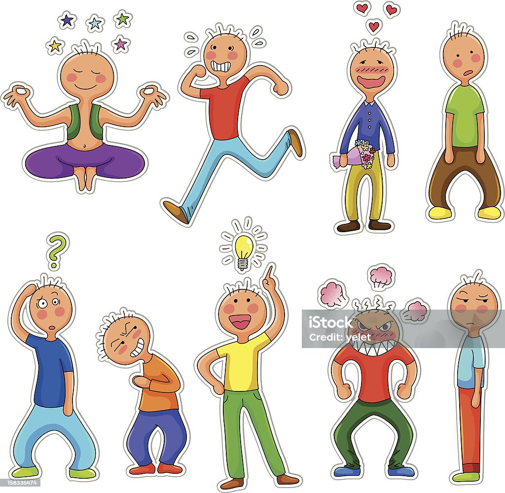 cartoon people set of doodle characters with different personalities Adult stock vector