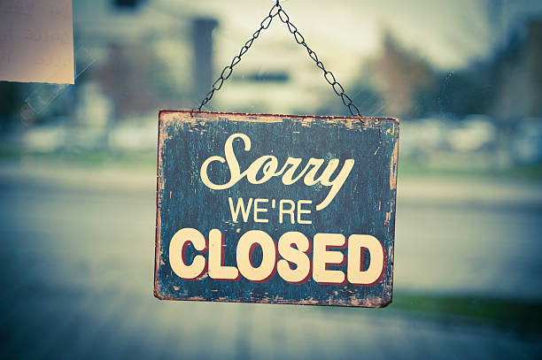 Business with Closed Sign stock photo
