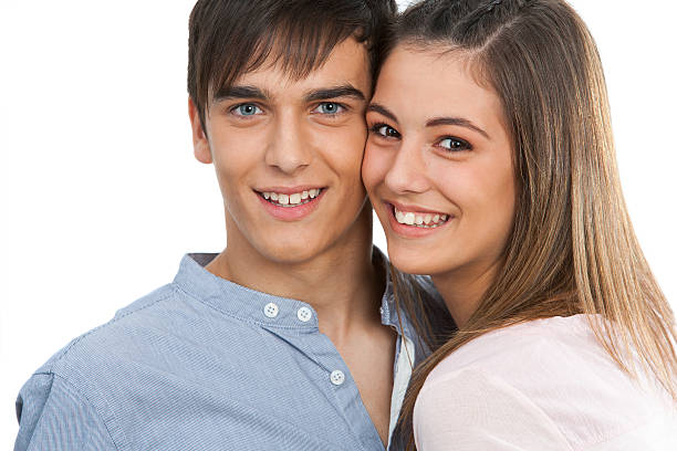 istock Close up of handsome happy couple. 158335639