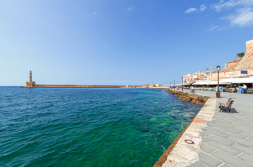 The old port in Chania on the island of Crete, Greece